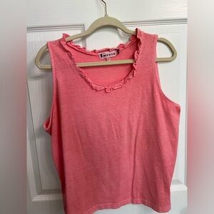 Vintage Iworld coquette pink ruffled tank top size large